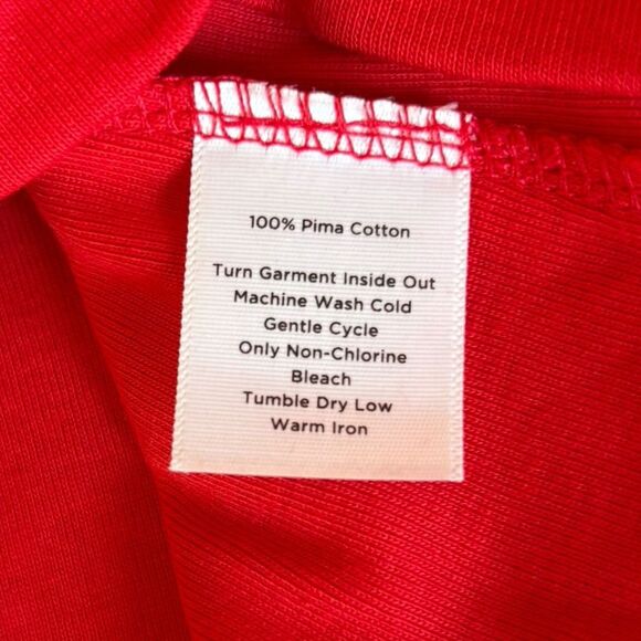 Talbots Pima Cotton Long Sleeve Tee Shirt Womens Size 2X In Red - Picture 5 of 7
